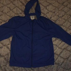 Magellan Outdoors blue hooded raincoat